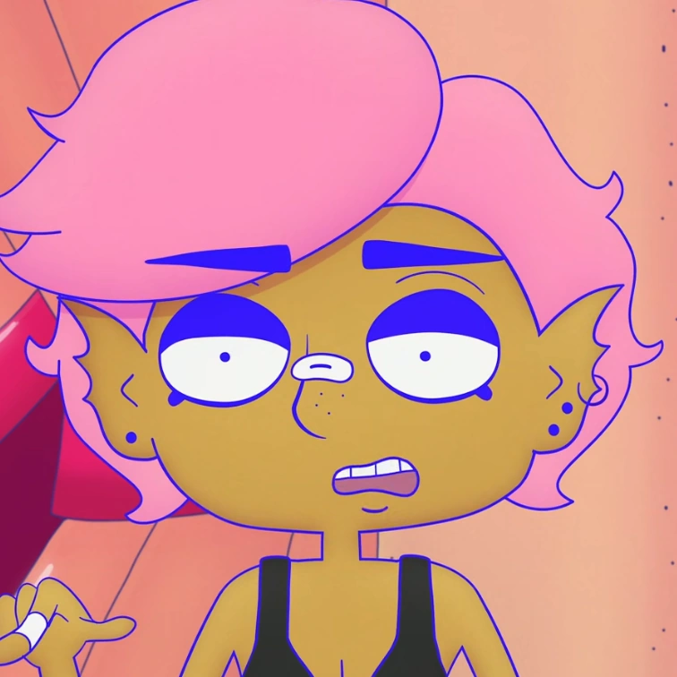 Kiki, the bounty hunter ex-girlfriend in Lesbian Space Princess