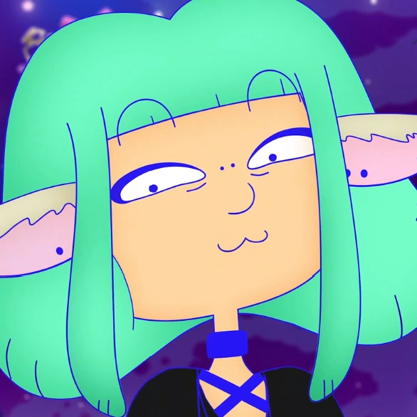 Willow, the goth pop idol in Lesbian Space Princess