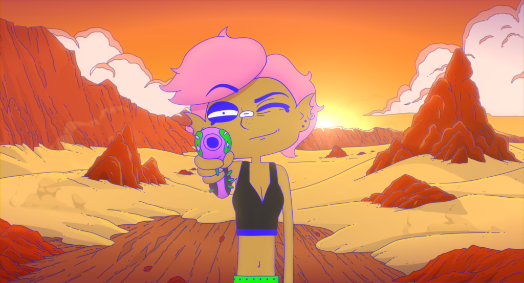 Kiki bounty-hunter promo — official Lesbian Space Princess image
